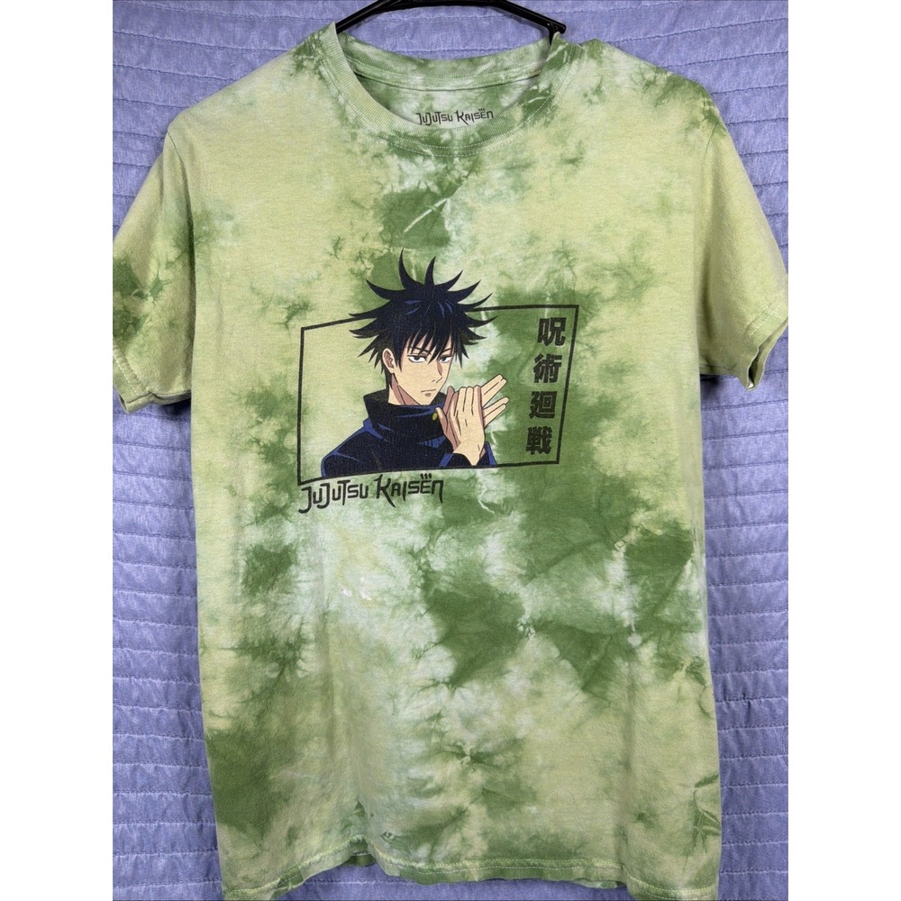 Jujutsu Kaisen Megumi Fushiguro T Shirt Mens S Green Tie Dye Anime Crunchyroll
